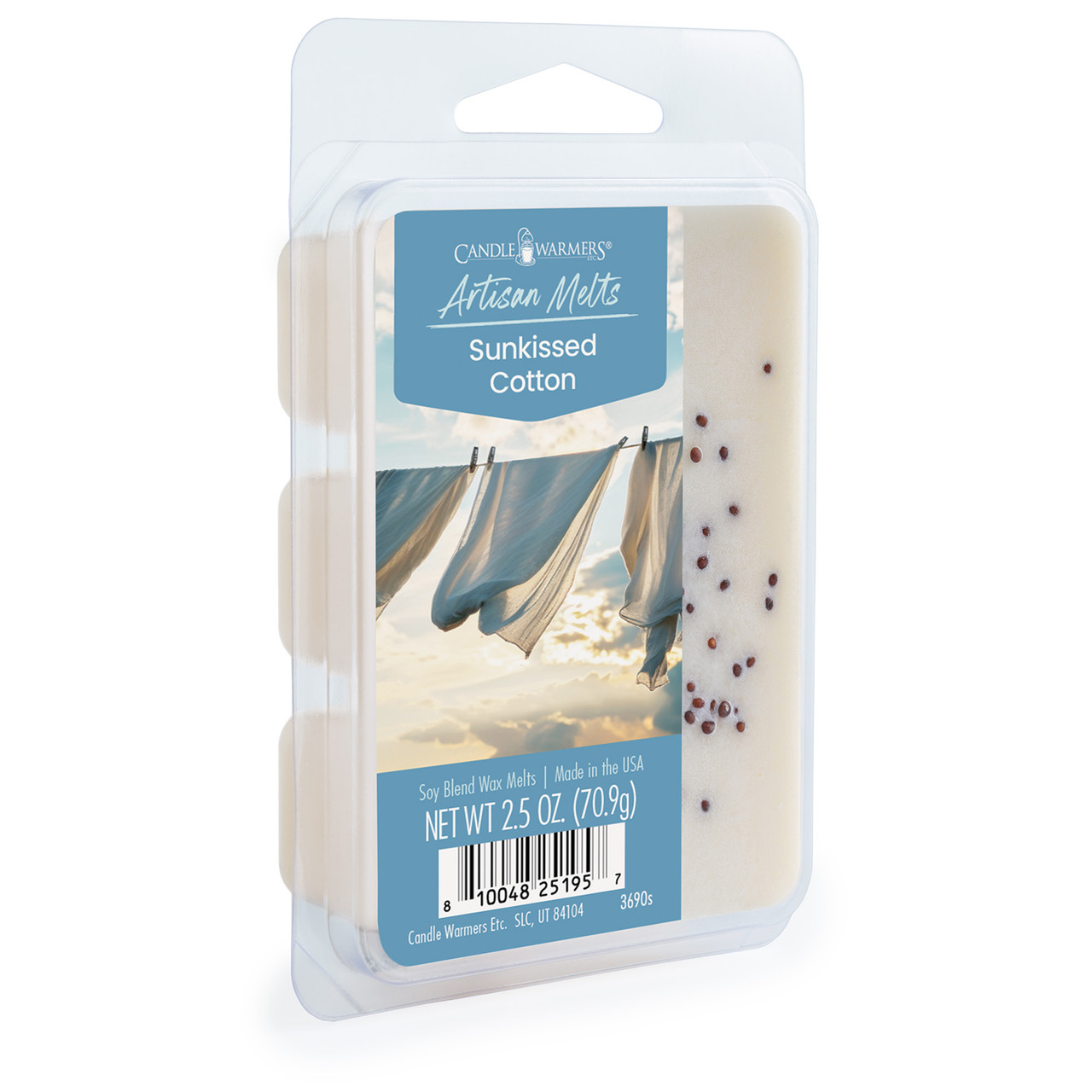 Sunkissed Cotton Artisan Wax Melts by Candle Warmers Etc. A bright summer day in a field of sun-warmed, natural-grown cotton.