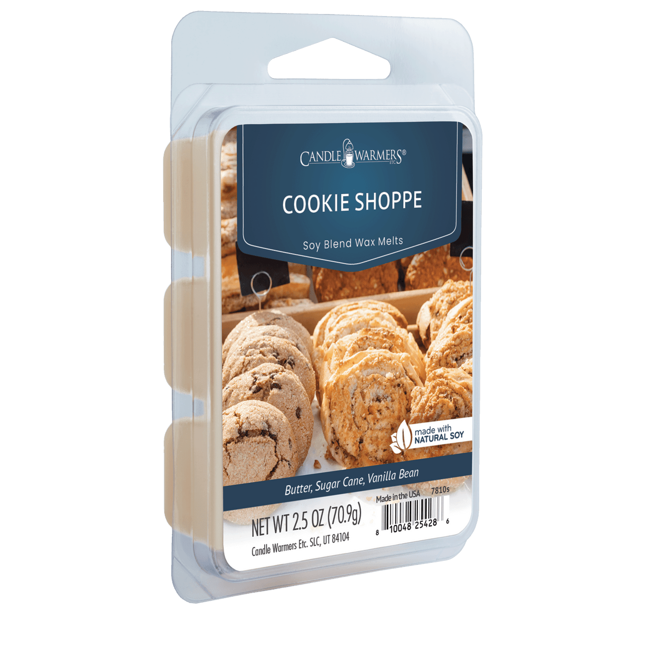 Close your eyes and envelop your space with the nostalgic scent of a homemade bakery, surrounded by cooling trays of freshly baked cookies. Let the delicious fragrance spark joy and make your home feel like a comforting, sweet-scented haven. Bring the magic of fresh-baked cookies home with the Cookie Shoppe Wax Melt, and try not to drool.