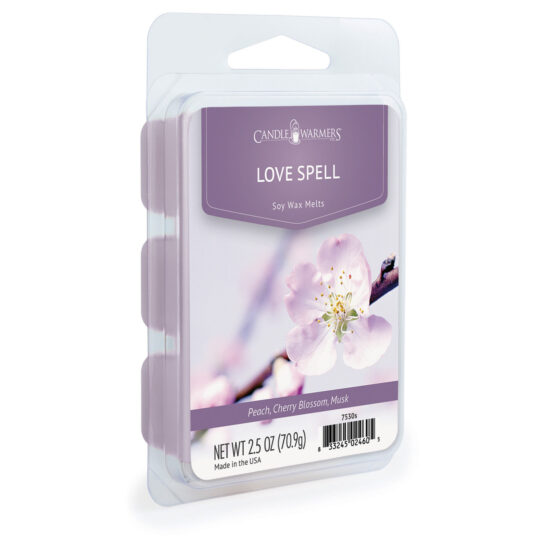 LOVE SPELL FRAGRANCE: Playful blend of lush blossoms and sweet peaches. TOP NOTES: White Peach, Bergamot, Mandarin MID NOTES: Cherry Blossom, Star jasmine, Cyclamen BASE NOTES: Fresh Breeze Accord, Exotic Musk
