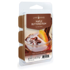 MAPLE BUTTERED RUM FRAGRANCE: Rich buttery rum, sweet maple syrup, cinnamon sticks, and a wedge of lemon. TOP NOTES: Maple Syrup, Buttery Rum MID NOTES: Cinnamon, Nutmeg, Brown Sugar BASE NOTES: Cinnamon Stick, Clove, Vanilla