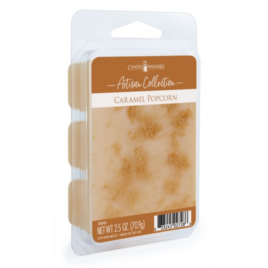 Caramel Popcorn Artisan Wax Melts by Candle Warmers Etc. Fresh, buttery popcorn drizzled with creamy caramel (just like at the county fair).100% Soy Wax.
