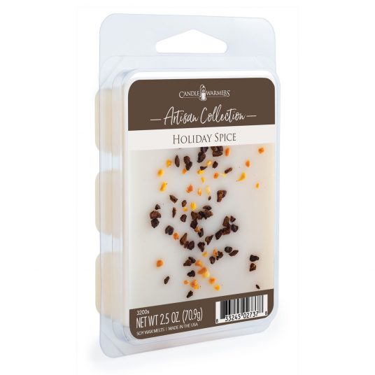 Holiday Spice Artisan Wax Melts by Candle Warmers Etc. Joyful clove buds and undertones of spicy cinnamon bark create a cheerful holiday scent. 100% Soy Wax.