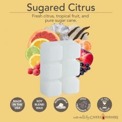SUGARED CITRUS FRAGRANCE: Fresh citrus, tropical fruit, and pure sugar cane. TOP NOTES: Citrus, Strawberries, Orange, Tangerine MID NOTES: Plum, Black Currant, White Violet, Raspberry BASE NOTES: Vanilla, Soft Sandalwood