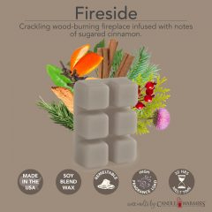FIRESIDE FRAGRANCE: Crackling wood-burning fireplace infused with notes of sugared cinnamon. TOP NOTES: Citrus Peel, Clove Leaf, Cinnamon Bark MID NOTES: Fresh Rosemary, Fir Needle, Cedar Leaf, Winterberry BASE NOTES: Sandalwood, Smoked Patchouli, Sweet Hay, Sheer Musk