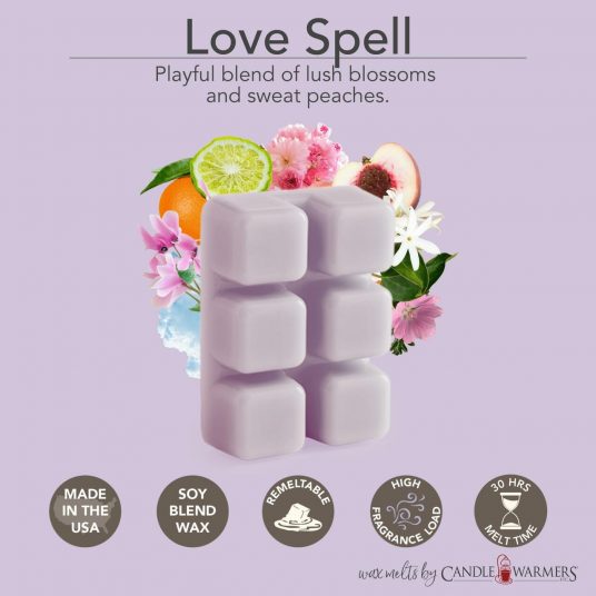 Love Spell wax melt, strong scented, long lasting, wax for wax warmer, 100%  soy wax, wax tart