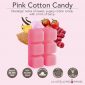 PINK COTTON CANDY FRAGRANCE: Nostalgic notes of sweet, sugary cotton candy with a hint of berry TOP NOTES: Strawberry, Raspberry, Pineapple MID NOTES: Sugar Cane, Cotton Candy BASE NOTES: Vanilla, Musk