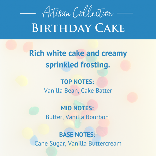 Birthday Cake Artisan Wax Melts by Candle Warmers Etc. Rich white cake and creamy sprinkled frosting. 100% soy wax.