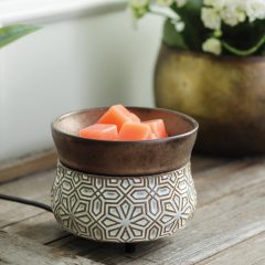 Toffee Damask Classic 2-in-1 Fragrance Warmer Candle Warmers Etc CWD03 