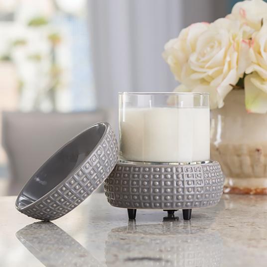 2-in-1 Candle and Fragrance Warmer, Gray Texture, 1pk - Fred Meyer