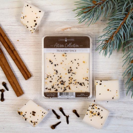 Holiday Spice Artisan Wax Melts by Candle Warmers Etc. Joyful clove buds and undertones of spicy cinnamon bark create a cheerful holiday scent. 100% Soy Wax.