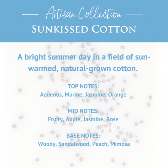 Sunkissed Cotton Artisan Wax Melts by Candle Warmers Etc. A bright summer day in a field of sun-warmed, natural-grown cotton.