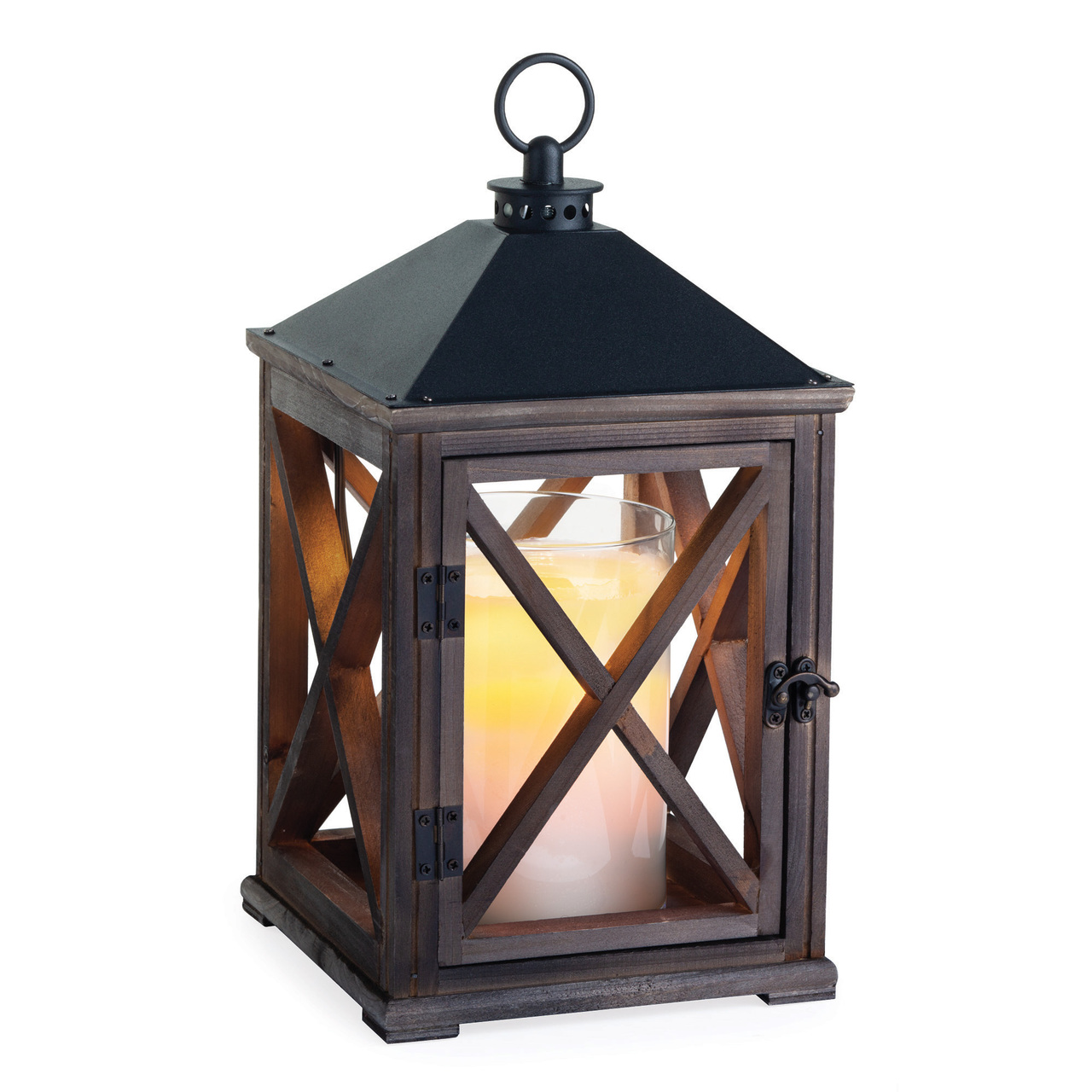Weathered Espresso Wooden Lantern Candle Warmers
