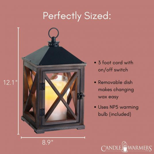 Weathered Espresso Candle Warmer Lantern