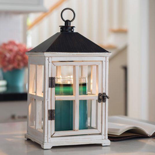 Semi-open Wood Candle Warmer Lamp