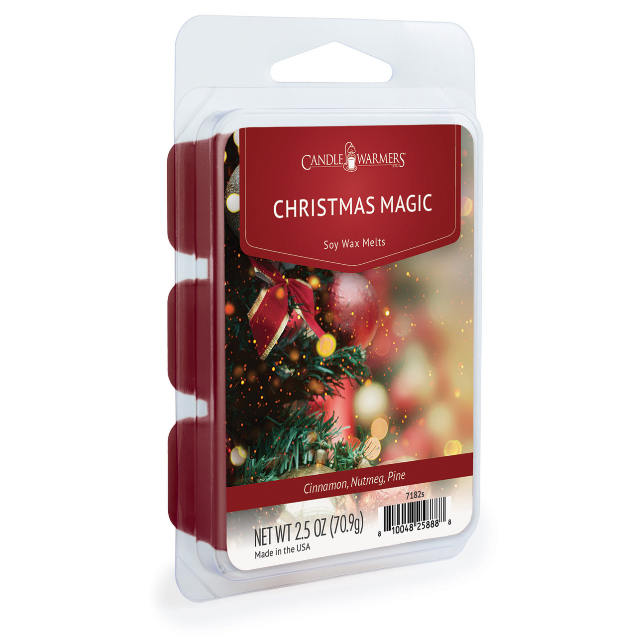 Christmas Wax Melts Merry & Bright - White & Red 3 oz.