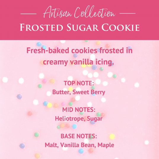 Frosted Sugar Cookie Artisan Wax Melts by Candle Warmers Etc. Fresh-baked cookies frosted in creamy vanilla icing.