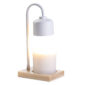 White and Wood Arched Candle Warmer Lamp