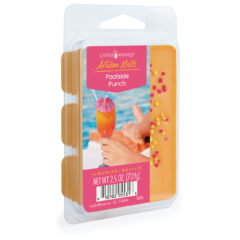 Poolside Punch is a bright and refreshing scent. We've combined juicy mandarin, passionfruit accented with papaya and sweet shimmers of raw sugarcane to create a fragrance that's perfect for afternoons by the pool. TOP NOTES: Citrus, Berry MID NOTES: Passionfruit, Pineapple BASE NOTES: Fruity Sweet, Fizzy Champagne Accord