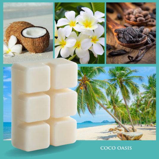 Coco Oasis is a tropical and lush fragrance that captures the soft scent of coconut. The natural aroma of Tahitian Tiare and white tuberose blend seamlessly with creamy coconut to create a soothing scent that will transport you to paradise.