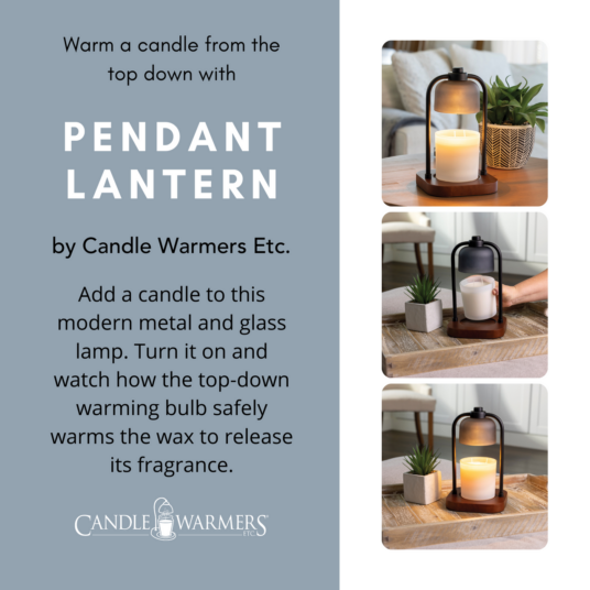 Create a relaxing ambiance in any room with the Black Pendant Candle Warmer Lamp. It is accented with a frosted glass shade perched above a candle, and casts a soft light throughout your home. This stunning piece is the perfect way to create a warm atmosphere in any room in your house.