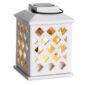 Add a touch of elegance to your home with the Trellis Lantern Canopy Illumination Warmer. Inspired by on-trend trellis patterns, this elegant warmer features a metal handle and is accented with a halogen bulb that warms wax melts in the warming dish to fill large areas with fragrance.