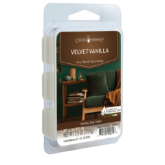 Let the enchanting dance of our Velvet Vanilla Woods Wax Melt whisk you away to a cozy haven, where delightful vanilla, warm caramel and kind musk embrace you. The lingering notes of woody cedar complete this indulgent fragrance, creating a truly captivating experience for your senses. Transform any space into a tranquil sanctuary with our Velvet Vanilla Woods Wax Melt. Don't miss out on this irresistible blend!