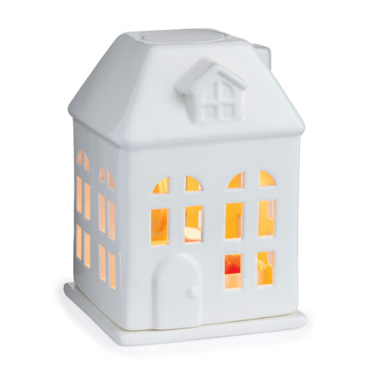 Fill your home with your favorite aromas and a touch of old fashioned charm. You will be delighted by the soft, welcoming glow that illuminates from the windows of this adorable porcelian house, as wax melts of your choice are warmed from the inside. This Illumination Canopy Fragrance Warmer will fit right in with farmhouse, country, and rustic decor styles.