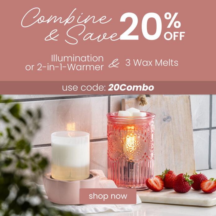 Combine & save 20% off illumination or 2-in-1 warmer & 3 wax melts use code 20combo
