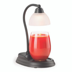 DESIGN: A traditional black lamp with a semi matte finish featuring our top down warming technology, and comes assembled in the box. Includes warming bulb and frosted white shade.