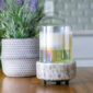 The Classic 2-in-1 Swirl Glass Fragrance Warmer showcases a beautiful swirl pattern that captures and reflects light, adding a dynamic and stylish element to your decor. The high-quality glass construction ensures durability and timeless appeal.