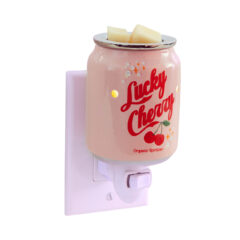 Sweeten your space with a touch of nostalgia with the Lucky Cherry Pluggable Fragrance Warmer, a delightful blend of vintage charm and modern functionality. Reminiscent of old-fashioned soda shops, the Lucky Cherry Pluggable Fragrance Warmer features a beautifully detailed pink soda bottle design. The vibrant red
