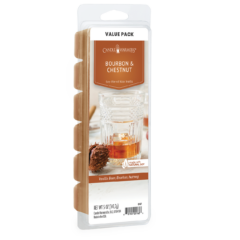 Enjoy the perfect blend of warm, rich, spicy and roasty with the Bourbon & Chestnut Wax Melts. This unique fragrance is a combination of smooth, creamy vanilla swirled with dark bourbon nuances, spicy nutmeg, and sweet vanilla bean accents layered with a warm touch of roasted chestnut.