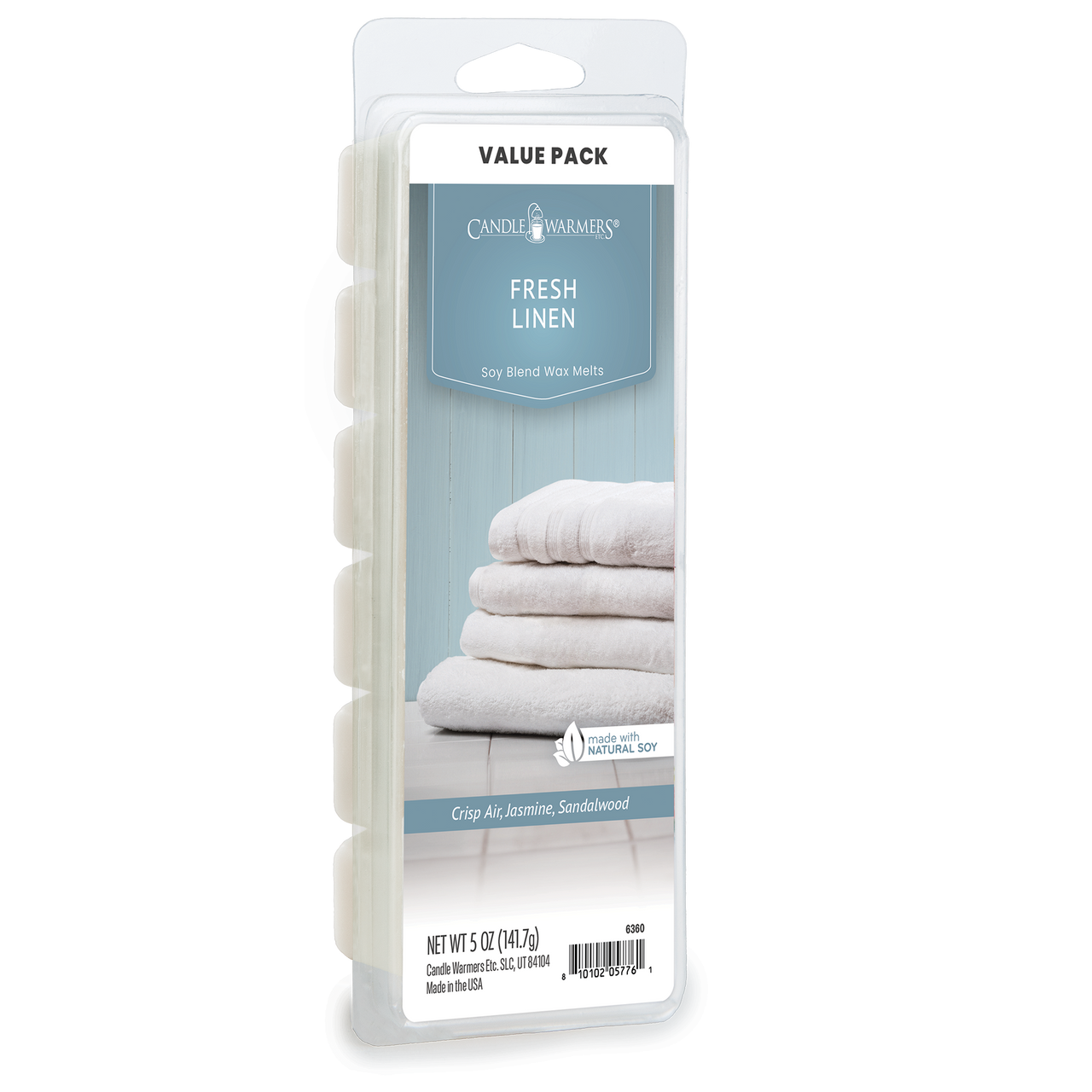 FRESH LINEN FRAGRANCE: Fresh, fluffy towels warm from the dryer. TOP NOTES: Aqueous, Marine, Jasmine, Orange MID NOTES: Fruity, Apple, Jasmine, Rose BASE NOTES: Woody, Sandalwood, Peach, Mimosa