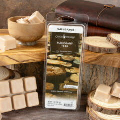 MAHOGANY TEAK FRAGRANCE: Rich tones of mahogany and teakwood softened with hints of lavender and rose. TOP NOTES: Aqueous, Marine, Lavender, Leather MID NOTES: Pine, Rose, Oakmoss BASE NOTES: Sandalwood, Jasmine, Tonka
