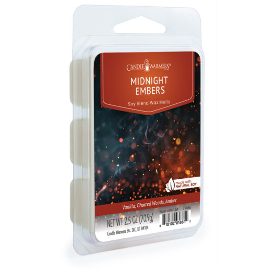Step into a quiet forest with Midnight Embers Wax Melt. Smoky embers, midnight orange, clove, and black velvet rose blend with vanilla, golden amber, and charred woods for a warm, enchanting scent. Perfect for cozy nights, it brings a touch of magic and serenity to any space. TOP NOTES: Lime Zest, Midnight Orange, Alpine Ash Eucalyptus MID NOTES: Black Velvet Rose, Clove BASE NOTES: Charred Woods, Vanilla, Glowing Embers, Benzoin, Amber, Musk