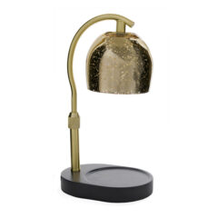 Elevate your home decor with the Mercury Glass Candle Warmer Lamp. With its gold mercury glass shade, elegant adjustable gold stem, and sleek black base, it brings timeless sophistication to any room. Its top-down warming technology safely melts candles flame free for even, long lasting fragrance release, making it a stylish, functional statement piece.