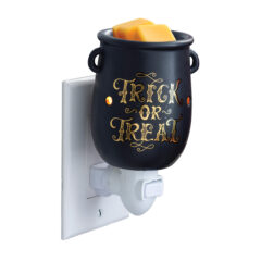 The Cauldron Pluggable Fragrance Warmer is the perfect way to add a spooky yet charming touch to your Halloween decor. With its sleek black cauldron design and