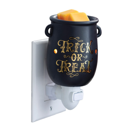 The Cauldron Pluggable Fragrance Warmer is the perfect way to add a spooky yet charming touch to your Halloween decor. With its sleek black cauldron design and