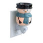 Bring winter’s magic indoors with the Snowy Pluggable Fragrance Warmer. This adorable snowman wears a classic black top hat and a cozy blue scarf, transforming any outlet into a source of fragrant bliss and gentle, warm light. Perfect for small spaces - plug in anywhere to enjoy a festive glow.