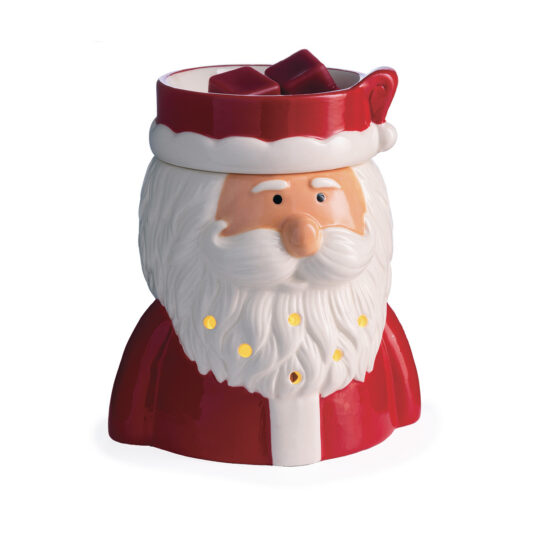 Welcome the holiday spirit with our St. Nick Fragrance Warmer, featuring a jolly Santa in his classic red suit and fluffy white beard. This cheerful warmer emits a warm, cozy glow when lit, adding festive charm to your décor—perfect for holiday gatherings or relaxing evenings by the fire.