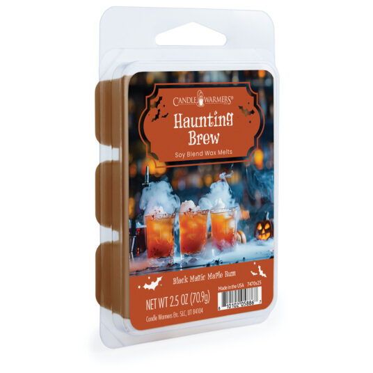 Enjoy the spellbinding scent of Haunting Brew Wax Melts. Fill the air with the bewitching aroma of black magic rum, sweet maple and a pinch of cinnamon stick to evoke the spicy essence of fall. Perfect for crisp autumn evenings and coven meetings, Haunting Brew transforms any space into an enchanted, charming haven. TOP NOTES: Maple Syrup, Buttery Rum MID NOTES: Cinnamon, Nutmeg, Brown Sugar BASE NOTES: Cinnamon Stick, Clove, Vanilla