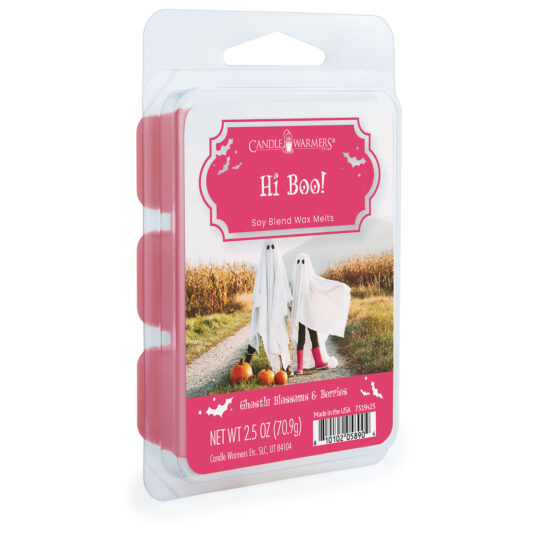 et ready for some ghostly fun with our Hi Boo! Wax Melt. This spooky scent is an enchanting fragrance that’s equal parts ghostly and delightful! With fruity notes that linger, this Halloween scent will keep your space feeling energized and playfully eerie, perfect for setting the mood for your haunted celebrations! TOP NOTES: Spring Air, Red Currant, Apple Blossom MID NOTES: White Peony, Sugarad Jasmine, Sweet Magnolia BASE NOTES: Blonde Cedar, Sandalwood, Crystalized Amber