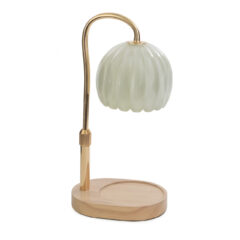 Vintage charm meets modern convenience in the Milk Glass Candle Warmer Lamp. The round milk glass shade features fluted and scalloped details.