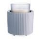 The Fluted Crock Candle Warmer’s matte slate-blue glaze and elegant fluted texture bring modern refinement to any space while offering safe, flameless fragrance.