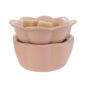 The Petal 2-in-1 Fragrance Warmer features a dish with delicate pink ceramic petals atop a matching pink warming base.