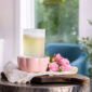 The Petal 2-in-1 Fragrance Warmer features a dish with delicate pink ceramic petals atop a matching pink warming base.