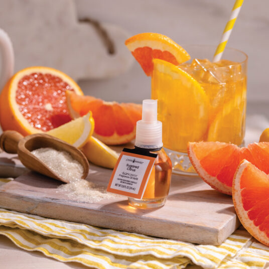 Brighten your mood with Sugared Citrus WallScents™ 24mL Fragrance Oil. Tangy grapefruit and juicy orange sparkle with sugar cane sweetness for a fun, candy-bright burst of sunshine.