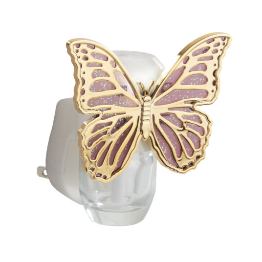 Delicate lavender wings edged in gold give the Butterfly WallScents™ Warmer a whimsical, graceful touch.