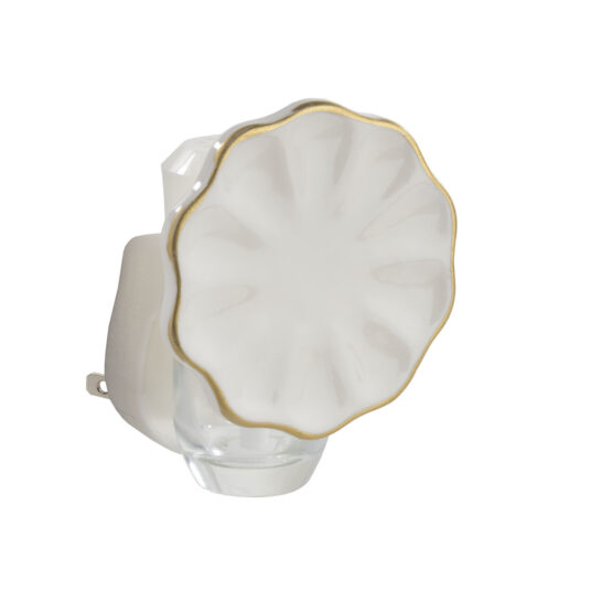 The Scalloped WallScents™ Fragrance Warmer features graceful curves, gold trim, and a soft arched design—elegant and timeless while gently delivering clean, consistent fragrance.