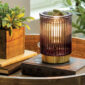Black Fluted Glass Illumination Fragrance Warmer